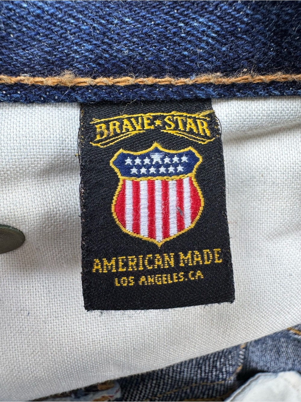 Brave Star USA Made Selvage Denim Jeans 34 Dark Wash Button Fly - Picture 8 of 15